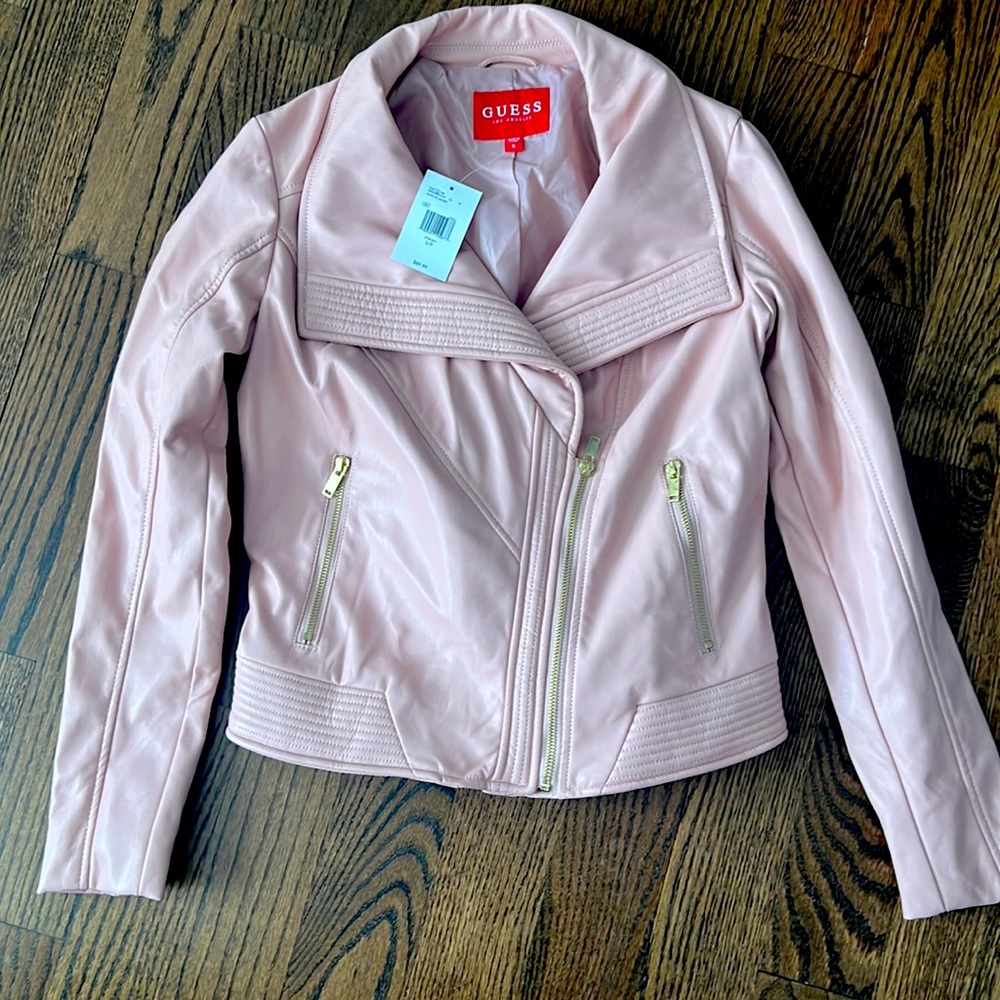 Size small, Guess, Pink & Gold zipper jacket NWO